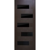 Межкомнатная дверь Домино ПВХ (черное стекло) (ПВХ 5й элемент)